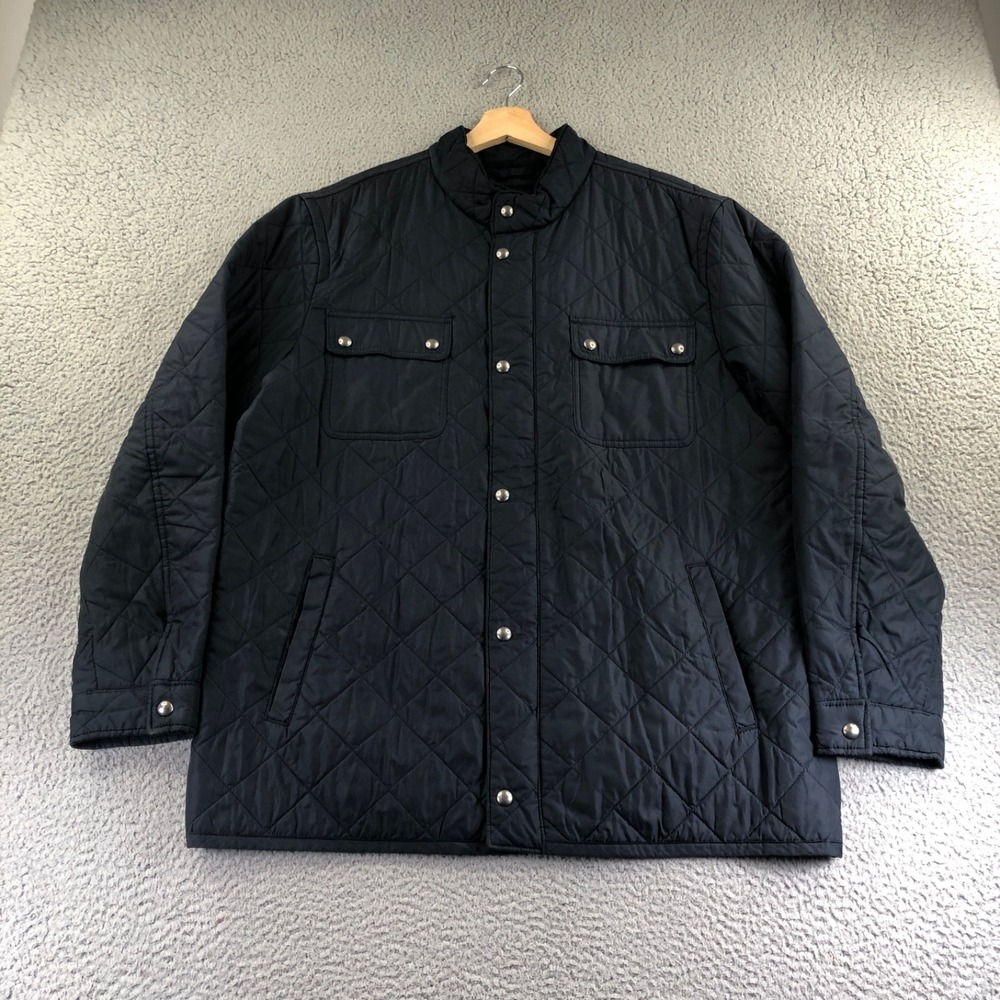 GAP Jacket Men Extra Large Blue Diamond Quilted Insulated Puffer Lightweight Zip